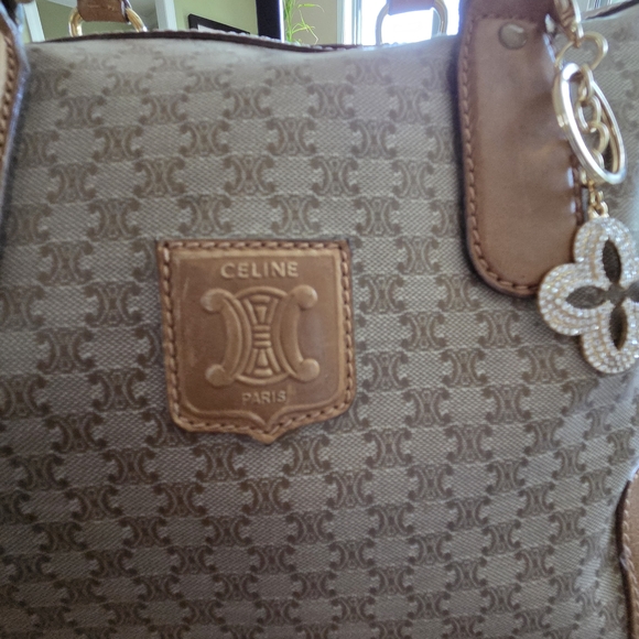 Celine Macadam Canvas and Leather Satchel Bag - Picture 2 of 11